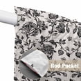 thumbnail image 2 of Farmhouse Black Kitchen Window Curtains, Swag Curtains Valance for Bedroom Living Room Bathroom, Vintage Flower Leaf Botanical Plant Rod Pocket Window Treatment Curtain Block Drapes 2 Panels 36"x36", 2 of 9