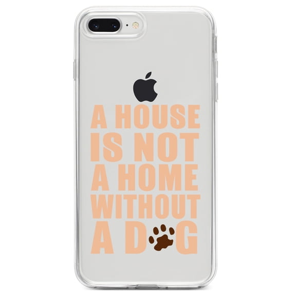 DistinctInk Clear Shockproof Hybrid Case for iPhone 7 PLUS / 8 PLUS (5.5" Screen) TPU Bumper Acrylic Back Tempered Glass Screen Protector - House is Not A Home Without a Dog