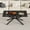 Black Glass+Black Leg Coffee Table, variant on Rectangle Coffee Table,Metal Frame & Clear Glass & Walnut Wood Top & Black Leg,Double Layer Glass Coffee Table for Living Room,Office,Apartment,Walnut