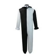 Oplxuo Men's Clown Costume Ruffle Color Block Jumpsuit Funny Black
