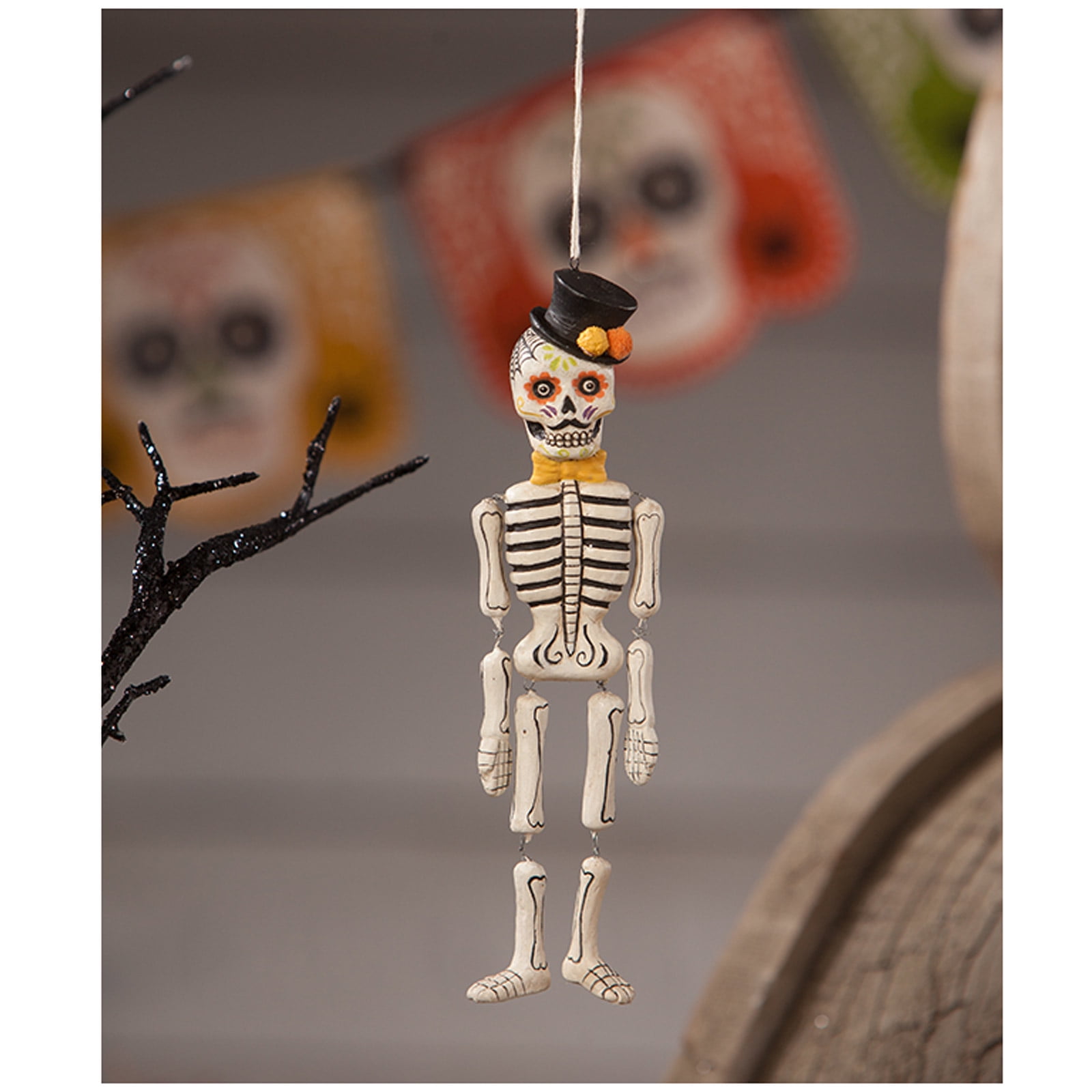DAY OF THE DEAD Skeleton Ornament by Bethany Lowe Dia De Los Muertos 