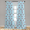 thumbnail image 5 of Ambesonne Cartoon Curtains, Helicopters in Sky, Pair of 28"x95", Pale Blue Yellow Ruby, 5 of 5