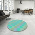 thumbnail image 3 of Ahgly Company Indoor Round Patterned Turquoise Green Area Rugs, 6' Round, 3 of 6