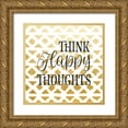 thumbnail image 1 of Robinson, Tamara 20x20 Gold Ornate Wood Framed with Double Matting Museum Art Print Titled - Think Happy Thoughts, 1 of 4