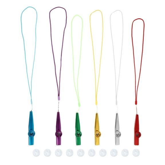 1 Set Metal Kazoo with Extra Membranes Easy to Learn Kazoo with Lanyards