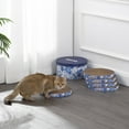 thumbnail image 3 of THE LICKER STORE Kate 12" Modern Patterned Cardboard Reversible Cat Scratcher Pad In Box with Catnip, Blue/White (5-Pack), CSR1012B, 3 of 8