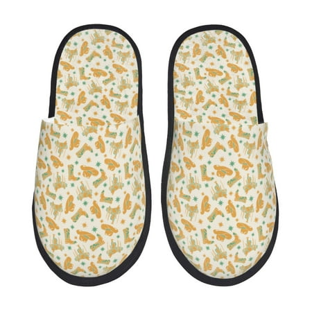 Balery Cowgirl Boots 3 Slient Indoor Furry Fleece Comfort House Shoes Soft Non-Slip Home Shoes Cotton slippers House Slippers-- Large