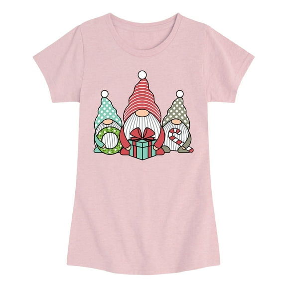 Instant Message - Three Christmas Gnomes - Youth Girls Short Sleeve T-shirt