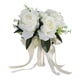 thumbnail image 5 of Ramo de novia artificial de seda con rosas artificiales para novia con flores blancas lechosas, 5 of 14