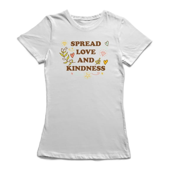 Spread Love And Kindness Women White T-Shirt, Female Small