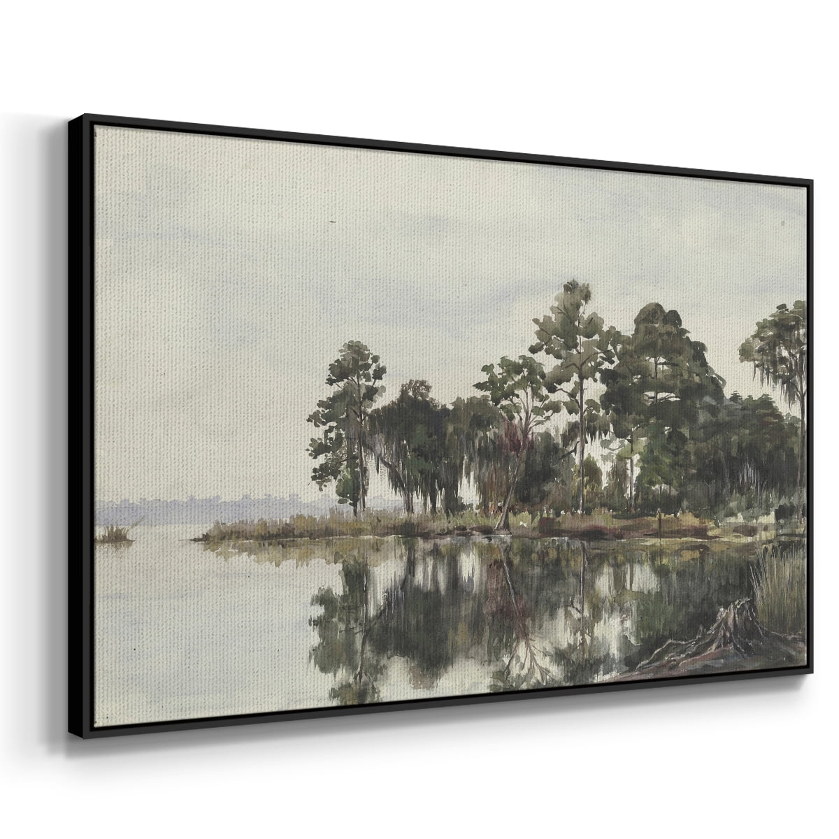 Vintage Landscape-XL By Wexford Home Framed in Black Wood Gallery Wrapped Canvas 25 in. x 37 in.