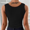 thumbnail image 3 of Sleeveless Thermal Fleece Tank Top For Women V Neck Lace Camisole Warm Base Layer Cami Vest Underwear Tops With Chest Pads Black Free size, 3 of 8