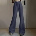 thumbnail image 2 of Bixock Women Summer Clothes,Women Casual Pants,Ladies' Solid Color Casual Lazy High Waisted Sports Sweatpants Flared Pants, 2 of 5