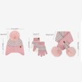 thumbnail image 4 of Bibifish 3 PCS Hat Scarf Glove Sets For Children Striped Hats Neck Warmers And Gloves Outdoor Warm Boys And Girls Three Piece Sets, 4 of 4