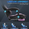 thumbnail image 3 of Luxvie Gaming Chair with Footrest High Back Ergonomic Computer Gamer Chair with Massage and Headrest Lumbar Support Swivel Office Game Chair for Adults, Purple, 3 of 7
