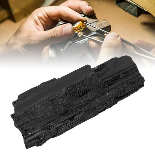 Piedra De Turmalina Negra En Bruto, Muestra Roca De Turmalina Negra Irregular Para Entusiastas De La Mediación