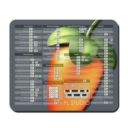 CafePress - FL Studio Keyboard Shortcuts With Fruit - Non-slip Rubber Mousepad, Gaming Mouse