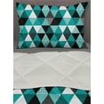 thumbnail image 3 of Geometric Comforter & Sham Bedding Set, Different Ornamental Triangles Pattern Dotted Scale Chevron, 3 pcs Duvet Set Microfiber Filling Quilt, 5 Sizes, Seafoam Grey, by Ambesonne, 3 of 4