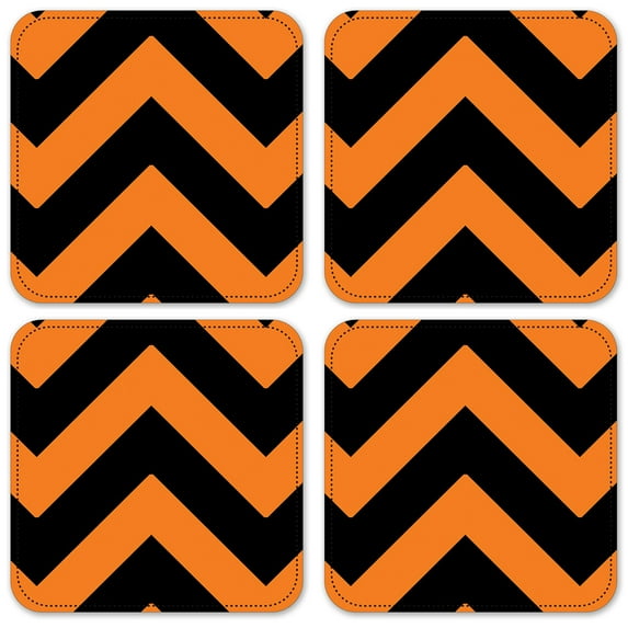 Vinyl Drink Coasters - Set of 4 - Chrevron