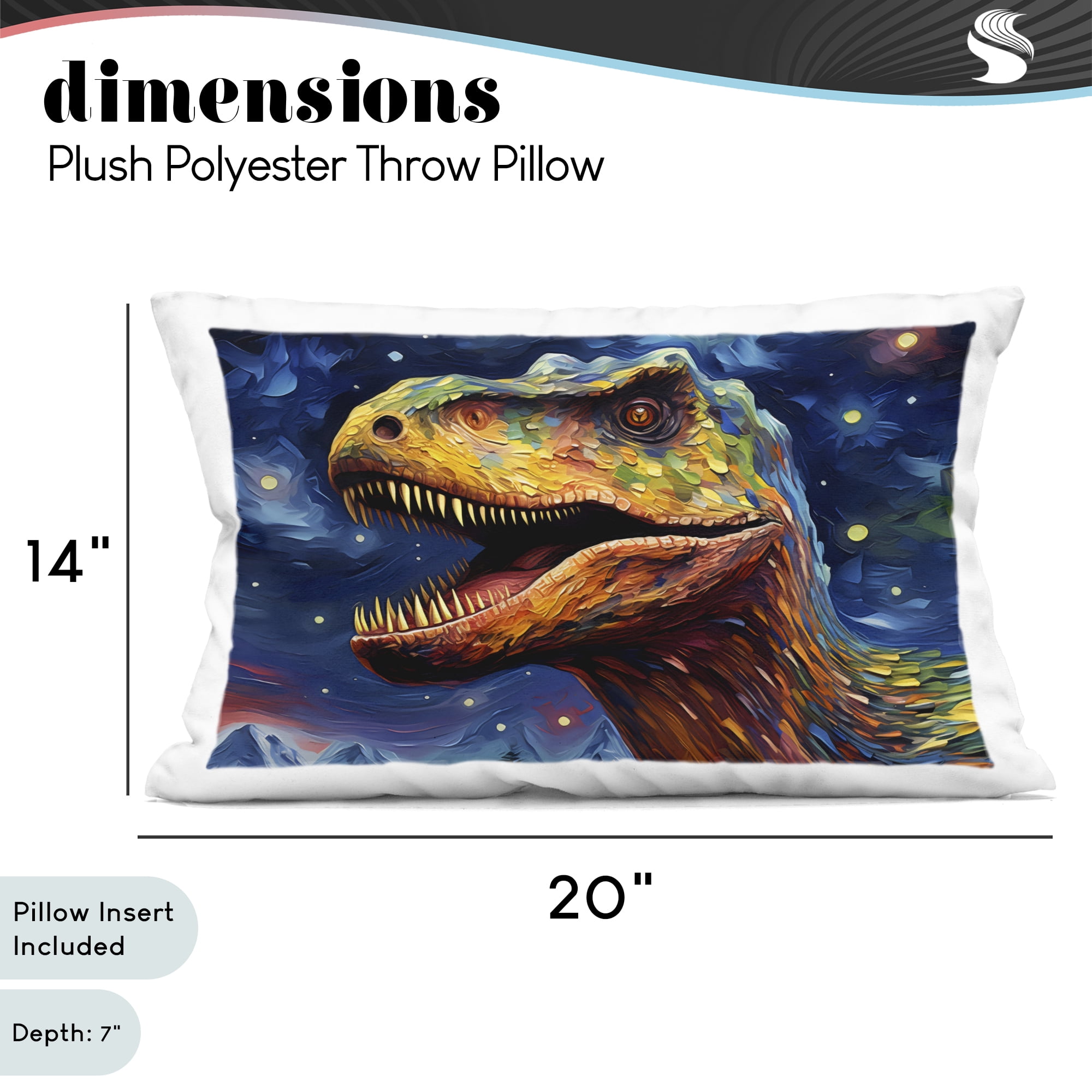 Stupell Industries Starry Sky Dinosaur Decorative Printed Throw Pillow, design by Creative Studio