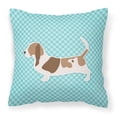 thumbnail image 4 of Carolines Treasures BB3802PW1818 Basset Hound Checkerboard Green Fabric Decorative Pillow, 4 of 6