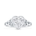 thumbnail image 4 of Rosec Jewels Solitaire Moissanite Heart Shaped Engagement Ring 2 Carat - Celtic Knot Ring - 8 mm - D-VS1 Quality Certified, 18K White Gold, US 3.00, 4 of 8