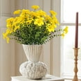 thumbnail image 4 of Cififendec Simulation Flowers Plastic Flowers Fake Silk Colorful Flower Bouquet Outdoor Autumn Decoration Realistic UV Outside Faux Plants for Garden Porch Home(Yellow), 4 of 5