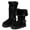 Black, variant on Outdoor Mid-Calf Boots for Women fold over faux fur cuff Platform Sherpa Lined Adjustable Buckle Strap Warm Cold Weather Winter Footwear