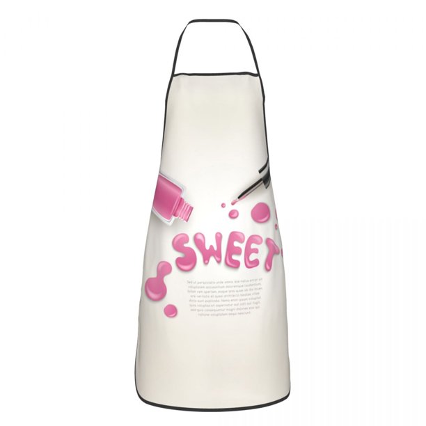 Delantal con patrón de esmalte de uñas de belleza para hombres y mujeres, regalo de manicura, babero de Chef de cocina para adultos, Tablier, cocina, hornear, pintura