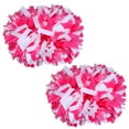 thumbnail image 1 of Plastic Cheer Pom Poms Cheerleading Cheerleader Gear 2 pieces one pair poms(Hot Pink/White), 1 of 2