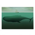 thumbnail image 2 of Fantasy Cutting Board, Surreal Giant Whale in the Middle of Sea and Little Sailboat on the Surface Print, Decorative Tempered Glass Cutting and Serving Board, Large Size, Green Beige, by Ambesonne, 2 of 5