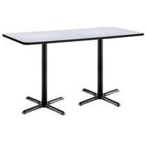 KFI Studios Mode 3' x 6' Bistro Table, Grey Nebula, Black Base