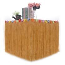 9 feet X 11 Luau Grass Table Skirt, Hawaiian Luau Libiscus Table Skirt for Hawaiian Party, Luau Party Supplies, Luau Party Decorations, Moana Birthday Party