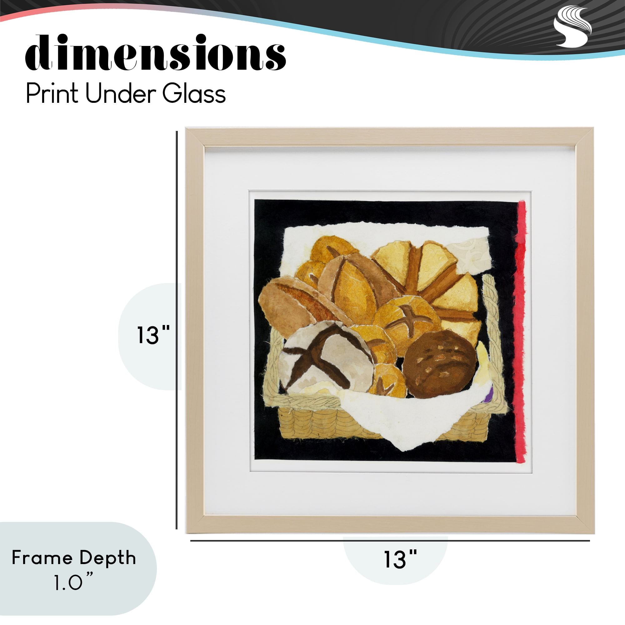 Stupell Industries Bread Box and Stripe Birch Framed Print Under Glass, design by Nancy Overton