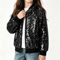 thumbnail image 6 of OJSFQUFP Kids Glitter Sequin Zip Up Jacket for Boy Girl Sparkly Back To School Party Coat Stage Performance Jackets, 6 of 8