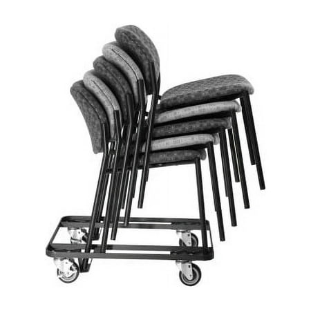 UPC: 0035255999687 | Lorell Stacking Dolly for 4-Leg Stack Chairs Steel – Black – For 10 Devices – 1 Each