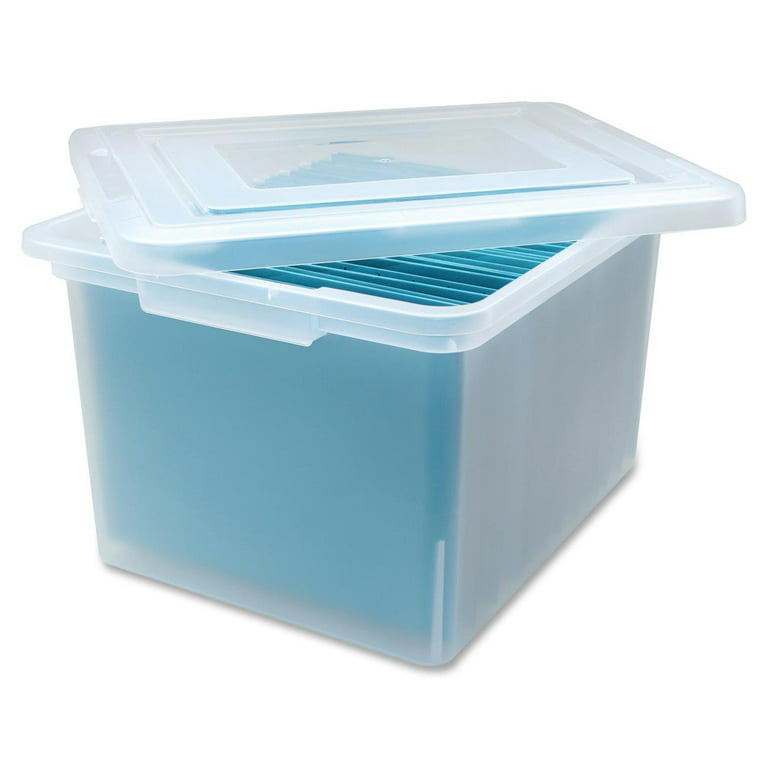 Lorell 68925 Letter/Legal Plastic File Box Stackable - 14.2