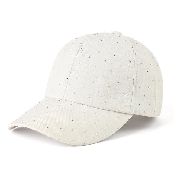 QSAWXQZ Women's Glitter Rhinestone Baseball Cap Crystal Studded Sun Hat Adjustable Casual Outdoor Cap M