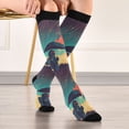 thumbnail image 5 of FORMRS Womens Knee High Socks Casual Long Thick Travel Daily Wear, 1 Pair, Astronaut and Sky, 5 of 6