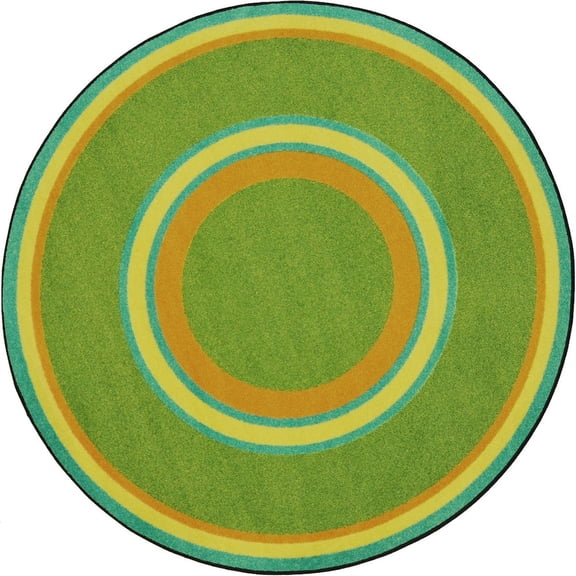 Joy Carpets Kid Essentials Ripples 13'2" Round Area Rug in Color Retro