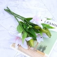 thumbnail image 2 of Raindrops 5 Pcs Bouquet Home Artificial Lily Wedding Decor PVC Flowers 15X36cm, 2 of 8