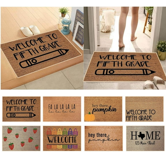 Door Mat 16x24 Inch | Summer Welcome Mat for Outdoor Indoor Entryway | Non-Slip Coir Doormat for Home, Classroom, Porch, Patio, High Traffic Areas | Easy Clean Floor Rug