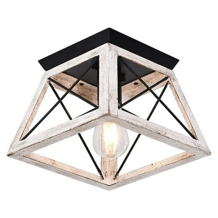 

Farmhouse 1-light Geometric Flush Mount White