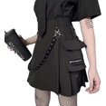 thumbnail image 1 of Women Mini Pleated Skirt High Waist Short A-line Flare Gothic Punk Y2k Skirt, 1 of 5