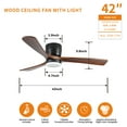 thumbnail image 6 of Eowynic 42-Inch Flush Mount Farmhouse Chandelier Ceiling Fan with Integrated LED Lights and Remote, 6 of 9