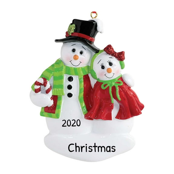 Ornaments by Elves Personalized Couple Christmas Ornament 2024 Snowman Christmas Tree Ornaments