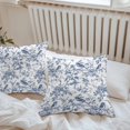 thumbnail image 6 of Throw Pillow Covers 24x24 Inch Set of 2, Blue Botanical Waterproof Outdoor Pillow Covers, Vintage Botanical Birds Decorative Cushion Pillowcases for Couch, Sofa, Bed, Garden, Patio, 6 of 9