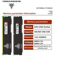 thumbnail image 3 of DDR3 memorias ram ddr4 RAM 4GB 8GB 1333 1600 2133 2400 2666 3200 MHz Desktop Memory Non-ECC Unbuffered DIMM cooling vest black DDR4-1X32GB 3200, 3 of 5