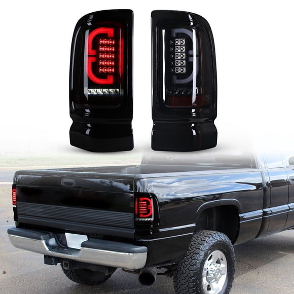 2Pcs Tail Lights for 1994-2001 Dodge Ram 1500 Pickup,1994-2002 Dodge Ram 2500/3500 Pickup,Black Matte Housing & Smoked Lens