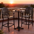 thumbnail image 3 of Costway 25.5" Outdoor Bar Stool Set of 2 with Ergonomic Back, Arms & Footrest for Garden, 3 of 9